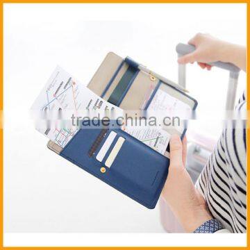 Wholesale Cheaper Colors Multifunctions Prevent Demagnetization Leather Passport Holder