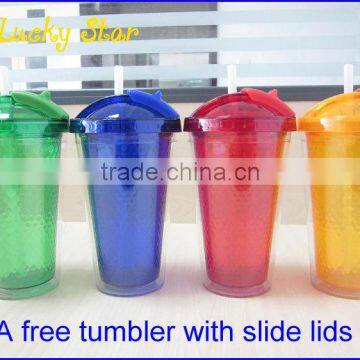 BPA Free AS Tumblers Cups With Slide Lids and Silicone Straw FDA Standard photo-2