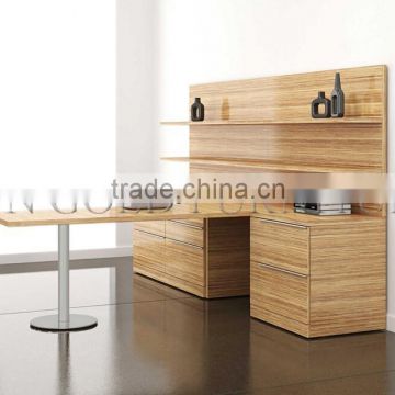 Modern U Shape Melimine Office Bullet desk with Hutch,Credenza Shell(SZ-OD523)