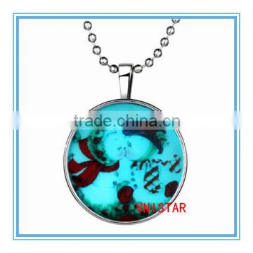 Vnistar wholesale Latest Christmas jewelry Luminous necklace Christmas cartoon lovers pendent for party VN021