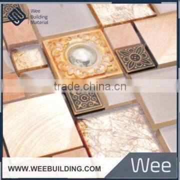 new product irregular shape crystal glass mosaic mix stone for dubai