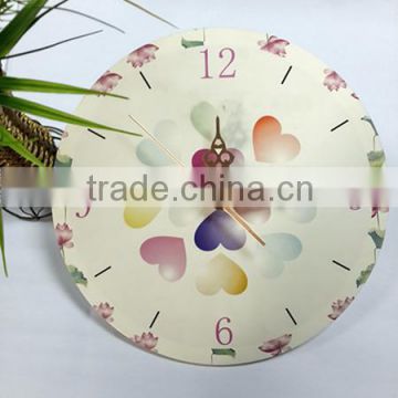 UV Oil 4C Printing Colorful Heart Decorative Acrylic Wall Clock