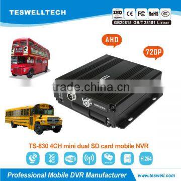 Hot sell 4ch AHD 720P mobile DVR 3G gps wifi car dvr bus surveillance