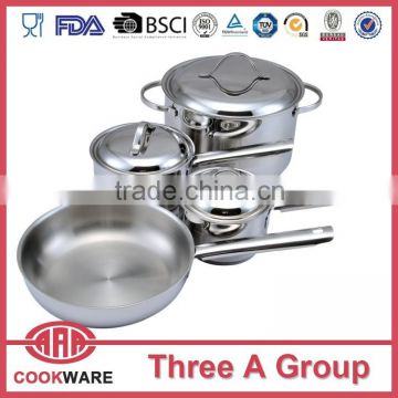 7pcs high quality stainless steel cookware with induction bottom