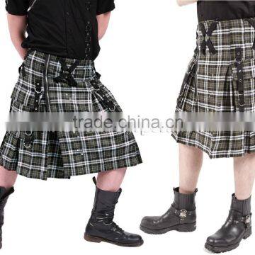 MENS GOTHIC KILT BLACK & WHITE TARTAN