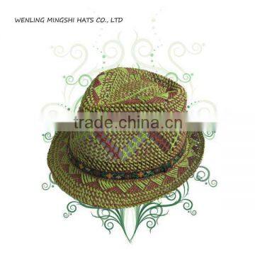 summer straw fedora hat for lady