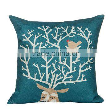 2016 Hot Sale Home Decorative Custom Deer Printing Linen Cheap Cushion Cover photo-5