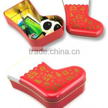 Christmas shaped candy tin box