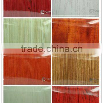 High Glossy PVC Wood Grain Decorative membrane for Cabinet Cover