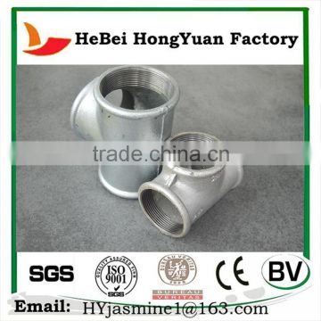 HeBei HongYuan Equal Tee Malleable Iron Pipe Fitting (Galvanized)