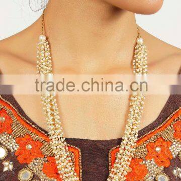 Indian Bollywood Pearl Beads String Necklace Set Ethnic Fashion Jewellery photo-2