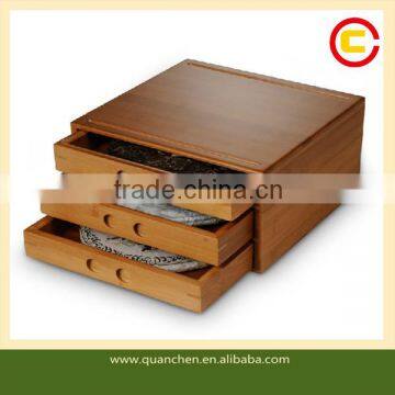 Premium 3-layer Bamboo Tea Bag Storage BOX With Drawers