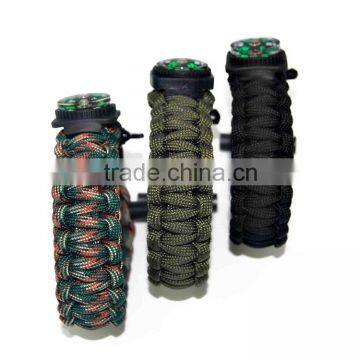 Survival Kit Paracord Bracelet Flint Fire Starter With Compass photo-3