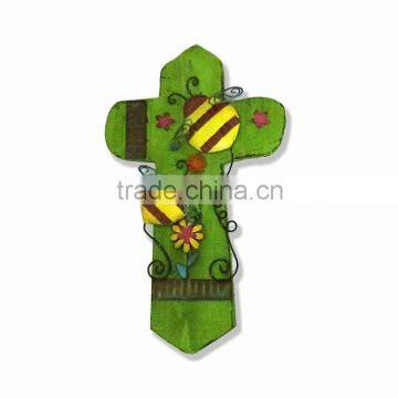 Decorative green cross shape animal wood sign board