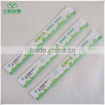 Luxury disposable sealed paper sleeve korean Chopsticks with custom logo