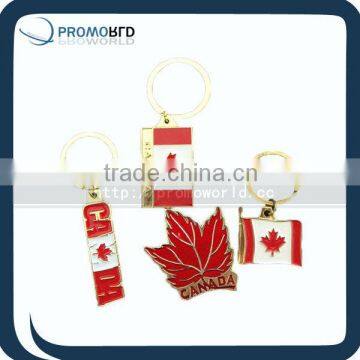 Maple Leaves Metal Keyring, Keychain