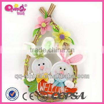 Easter bunny wreath / Wooden Easter bunny