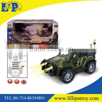 New design friction plastic inertia military jeep car toys