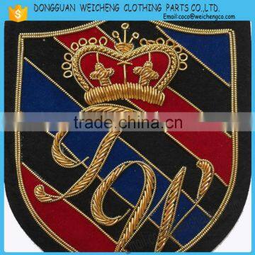 hand embroidery bullion badges | Hand Embroidery Bullion Wire Blazer Badges