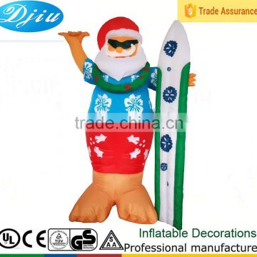 DJ-XT-30 inflatable holiday santa claus surfing party hall decoration funny toys home decoration