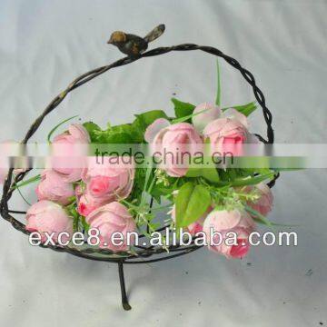 Country style rustic wire basket for plants