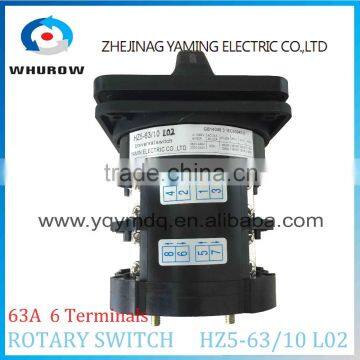 Rotary Switch HZ5-63/10 L02 63A 6 Terminals 2 Poles 2 Positions 0-1 Changeover Cam Switch Silver Contacts High Quality Yaming photo-3