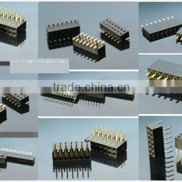 China Manufacturer 1.27mm single Row electrical header connector 180 Degree Dip Female header 2p 4p 6p 8p 10p 20p connector