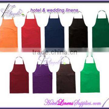 white kitchen bib aprons for restaurants, hotels-spun poly fabric