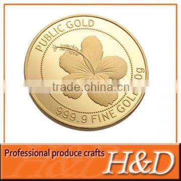 souvenir gold customized metal token coins