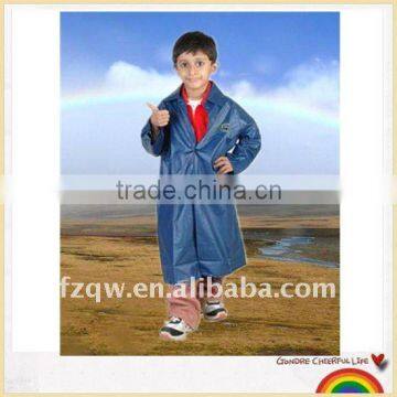 nice blue plastic kids pvc long raincoats