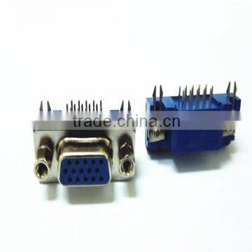 new D-SUB 9 pin connector 90 degree blue plastic