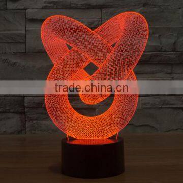 Mosunx Busines Night Light Optical 3D Chain Link Lighting Laser Cut Desk Lamp With USB Port LED for Children photo-6