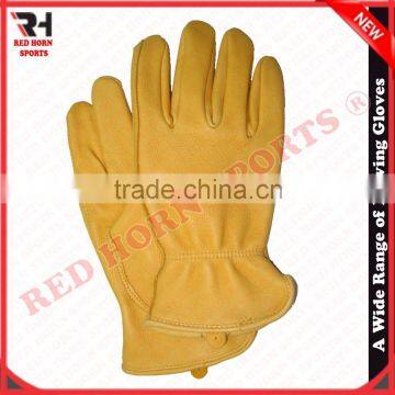 Cow Grain Leather Driving Gloves, Anti-Vibrational