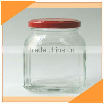 314ml Square Glass Jar With Metal Lid