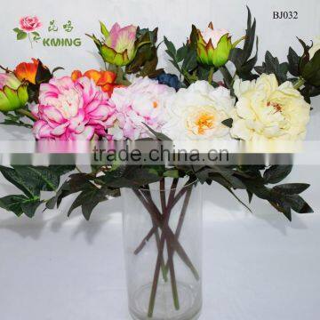 real touch reallike artificial silk peony one open peony one bud