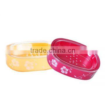 Rose flower plastic bathroom accessories soap tray for hotel