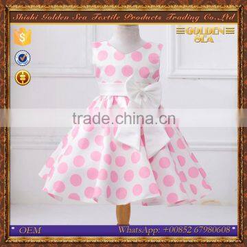 princess polka dots big bowknot lovely kids party dresses