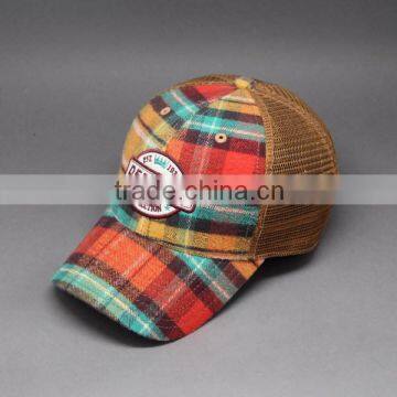 FASHION APPLIQUE EMBROIDERIED FABRIC TRUCKER CAPS