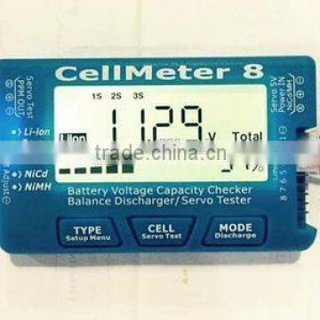 CellMeter 8 Battery Checker 2-8 LIPO - Multifunctional Digital Power Servo Checker Tester