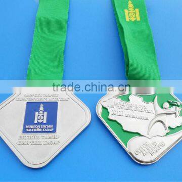 custom religious metal sqaure ribbon medal (Box-medal-007)