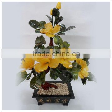 Beautiful small size Jade fengshui tree, decorative money tree 5 peony flower