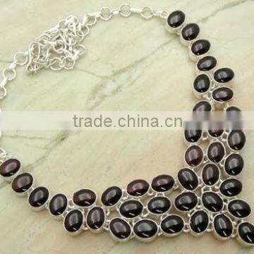 Genunie Garent Gem & .925 Sterling Silver Necklace Jewelry Wholesale Jewellery