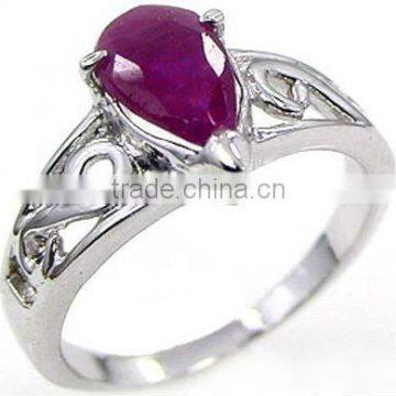 Genuine Gemstone & .925 Sterling Silver Ring Jewelry Ruby Ring Wholesale Silver Jewelry