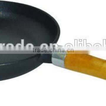 Dia 23, 25, 27 wood handle cast iron fry pan