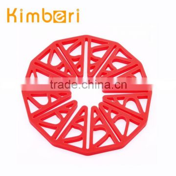 food grade elegant round shape silicone kitchen mat silicone trivet