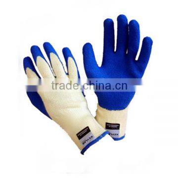 Seamless Knit Kevlar Glove Cut Resistant Gloves with Latex Coated Crinkle Grip on Palm