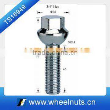 auto fastener wheel bolt R14 ball bolt