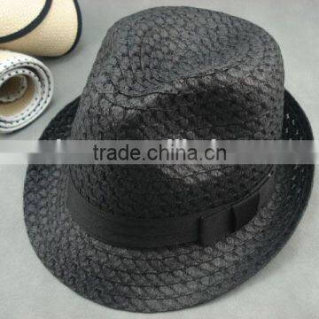 China factory price hot-sale flat brim straw fedora hat for sale