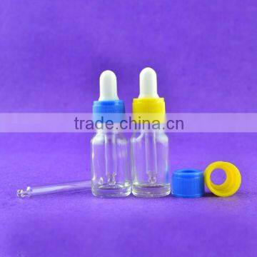 manufacture e liquid glass bottle10ml 20ml clear round glass dropper bottle, amber glass bottle with pipette