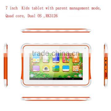 7 inch Kids tablet Android 5.1 with Quad core, Dual OS